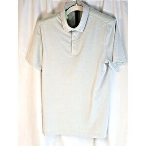 Lululemon Gray Striped Polo Shirt – Size M – Soft Stretch Performance Fab Value